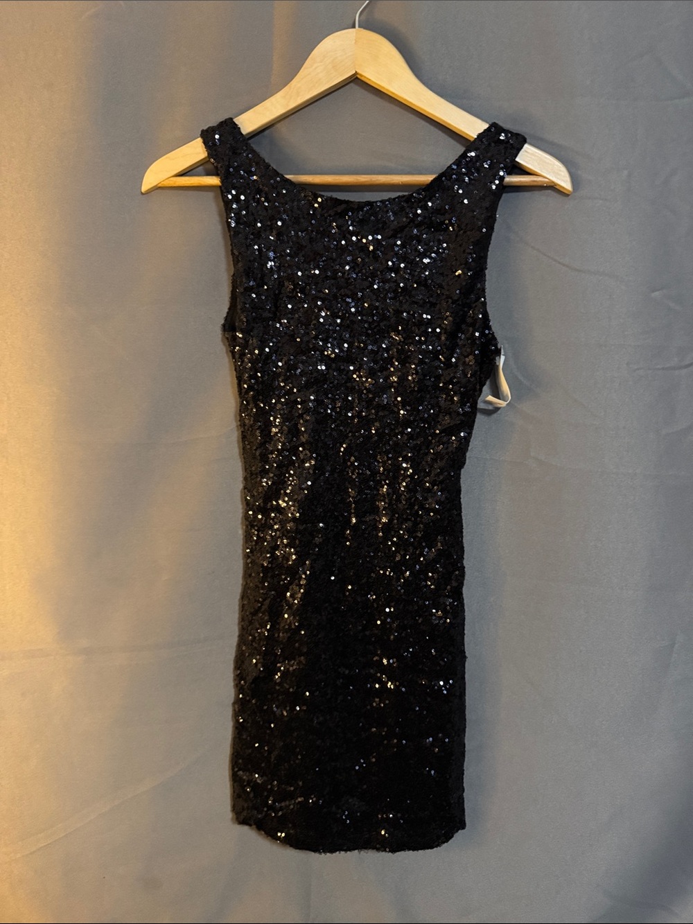 Crystal Doll Black Sequin Mini Dress